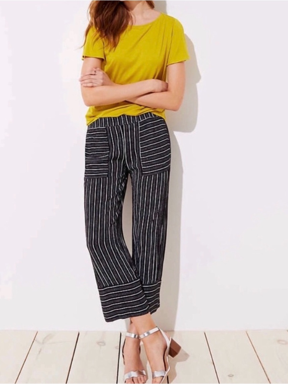 Loft Fluid Striped Crops